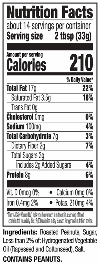 Peter Pan Natural Creamy Peanut Butter Spread Product Information