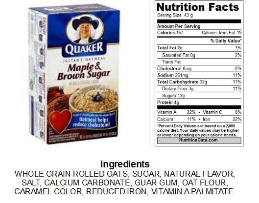 Quaker Oats Nutritional Information Besto Blog