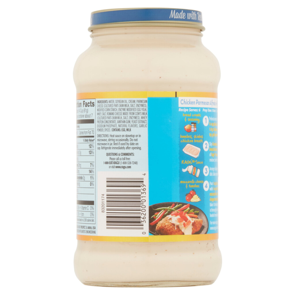 Ragu Alfredo Sauce Nutrition Label Nutrition Ftempo