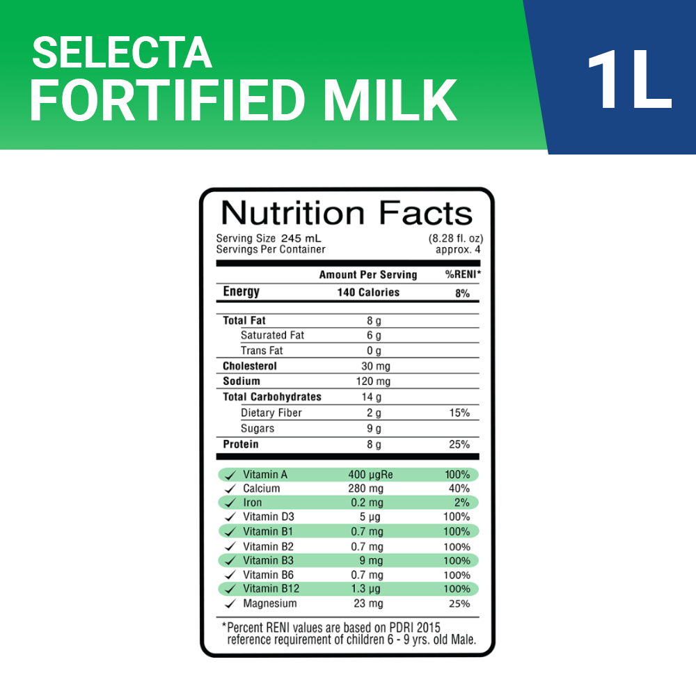 Selecta Low Fat Milk Nutrition Facts