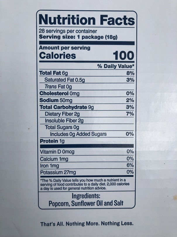 Skinny Pop Popcorn Nutrition Facts Besto Blog