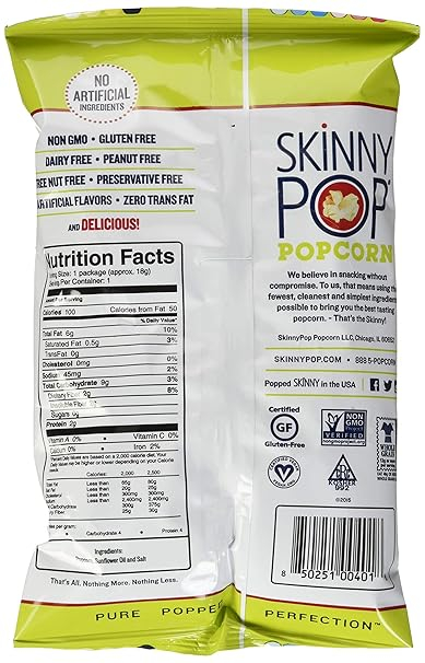 Skinny Pop Popcorn Nutrition Facts Besto Blog