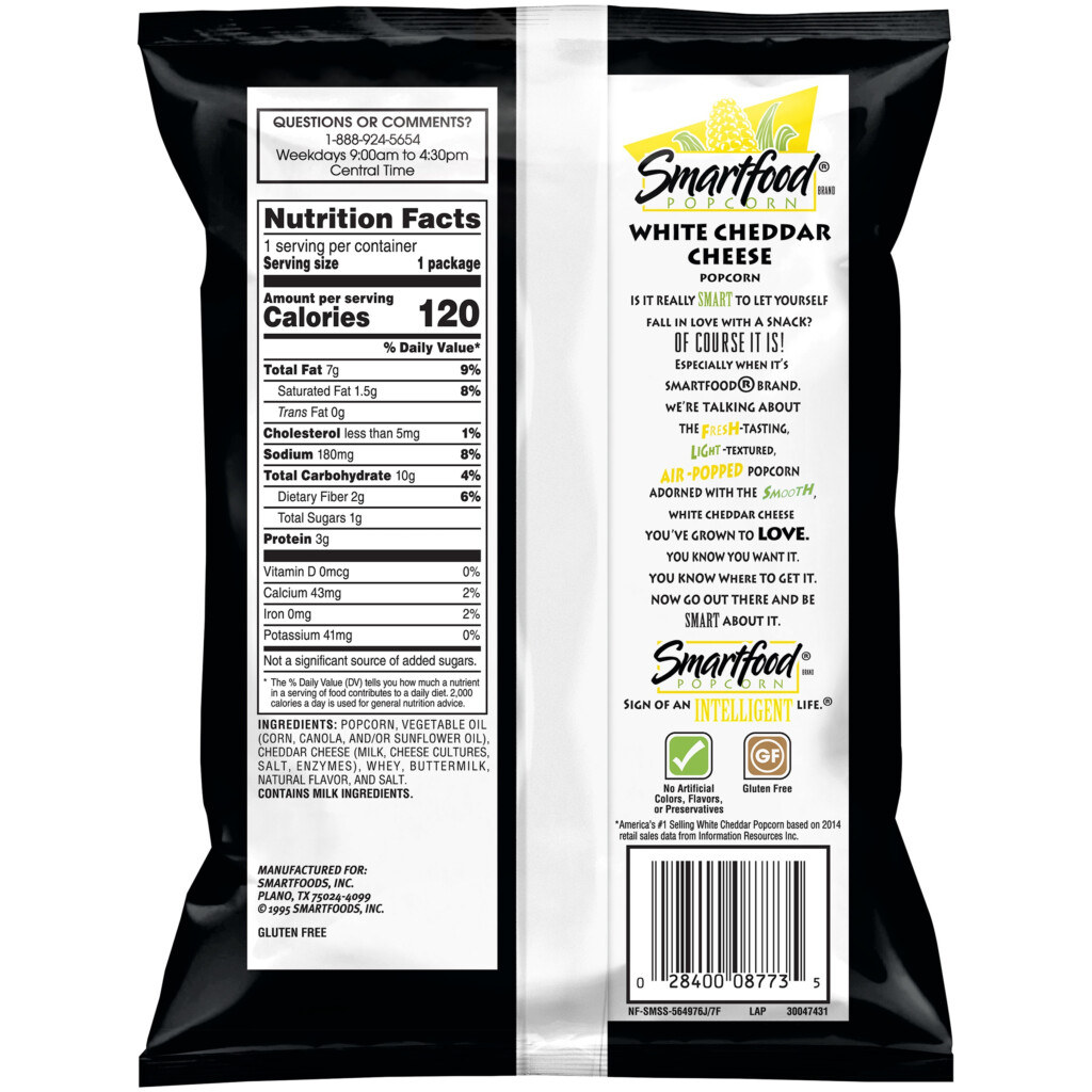 Smartfood White Cheddar Popcorn Nutrition Information Besto Blog