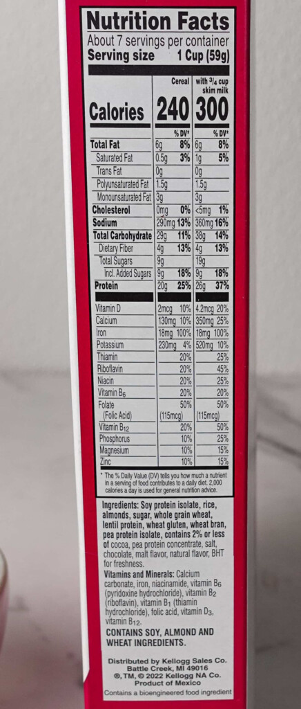 Special K High Protein Cereal Nutrition Facts Online Deals Library 