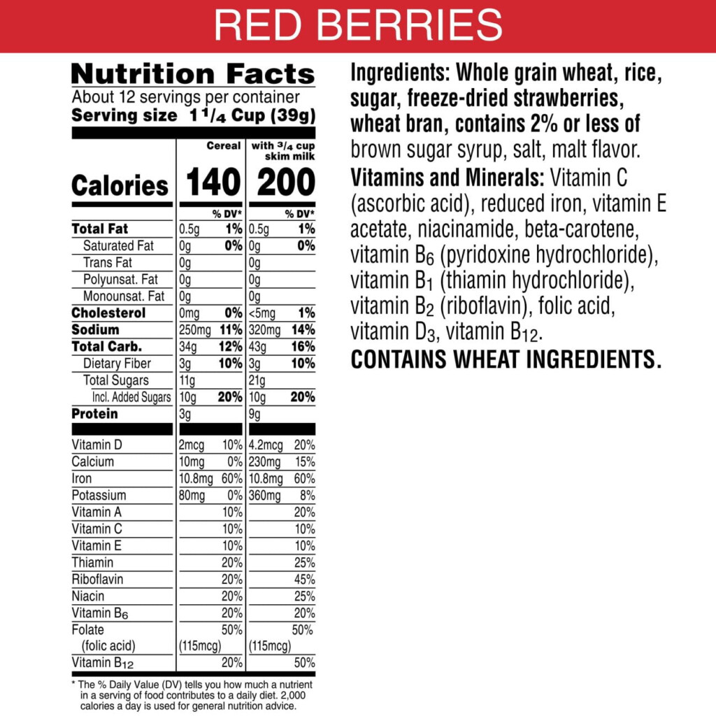 Special K Strawberry Cereal Nutrition Information Besto Blog