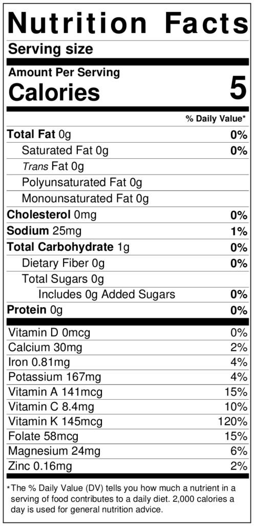 Spinach Nutrition Facts Nutrition Label Benefits Of Spinach