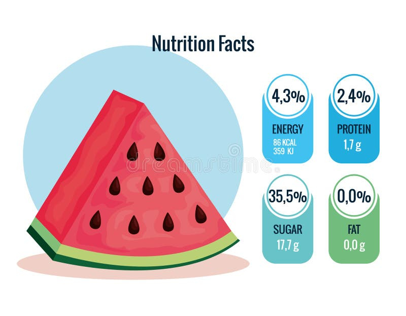 Watermelon Nutrition Facts Stock Illustrations 32 Watermelon 