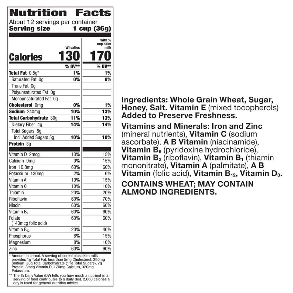 Wheaties Cereal Nutritional Information Besto Blog