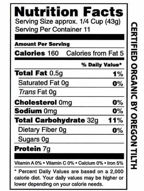Wild Rice Nutrition Information St Maries Wild Rice Ankeny Lakes 