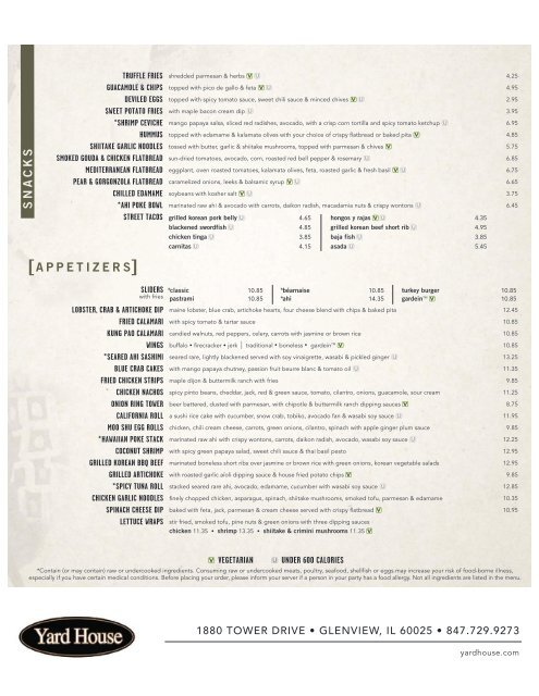 Yard House Restaurant Nutritional Information Besto Blog