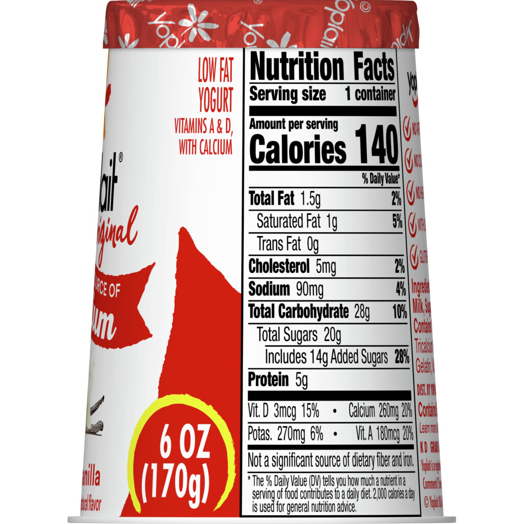Yoplait Vanilla Yogurt Nutritional Information Besto Blog