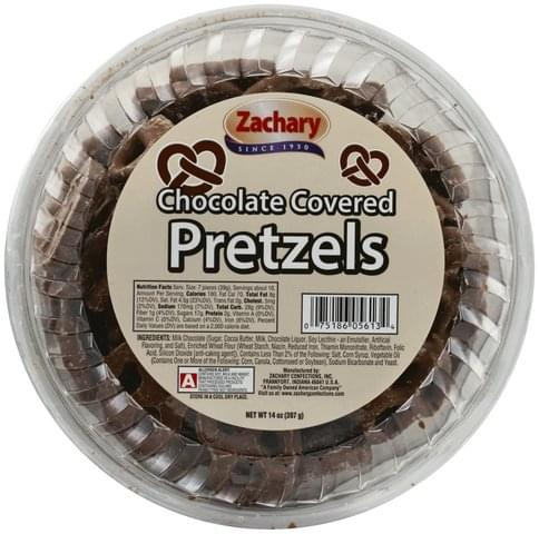 Zachary Chocolate Covered Pretzels 14 Oz Nutrition Information Innit